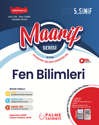 Resim PALME 5.SINIF MAARİF SERİSİ FEN BİLİMLERİ HAFTALIK DENEME (41 FÖY)