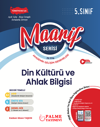 Resim PALME 5.SINIF MAARİF SERİSİ DİN KÜLTÜRÜ HAFTALIK DENEME (39 FÖY)