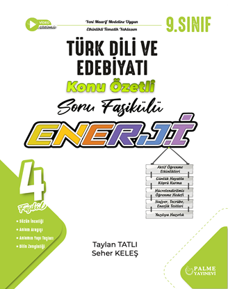 Resim PALME 9.SINIF ENERJİ TÜRK DİLİ VE EDEBİYATI KONU ÖZETLİ SORU FASİKÜLLERİ (4 FASİKÜL)
