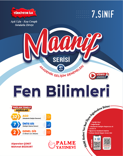 resm PALME 7.SINIF MAARİF SERİSİ FEN BİLİMLERİ AKADEMİK GELİŞİM DENEME (41 FÖY)