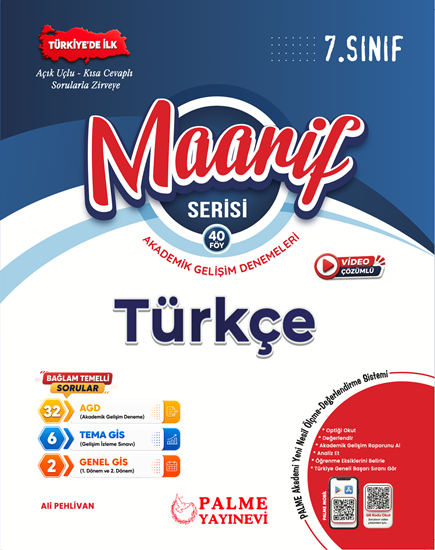 resm Palme 7.Sınıf Maarif Türkçe Akademik Gelişim Denemeleri (40 Fasikül)